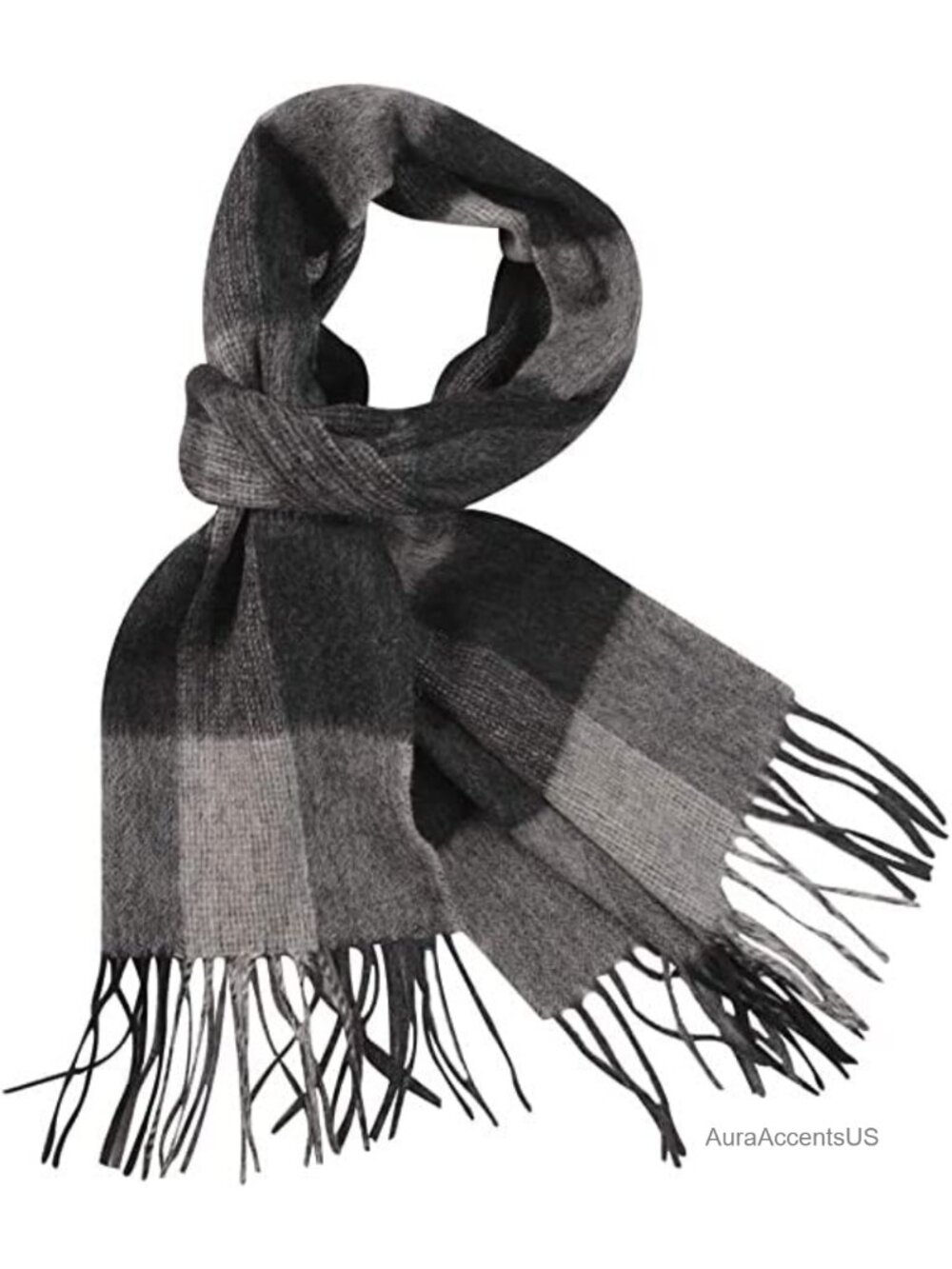 100% Wool Plaid Scarf Thick Soft Winter Wrap